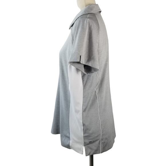 Adidas Golf Gray White Ladies Climate Cool Active Wear Top Dri Fit Size Medium - Picture 2 of 6